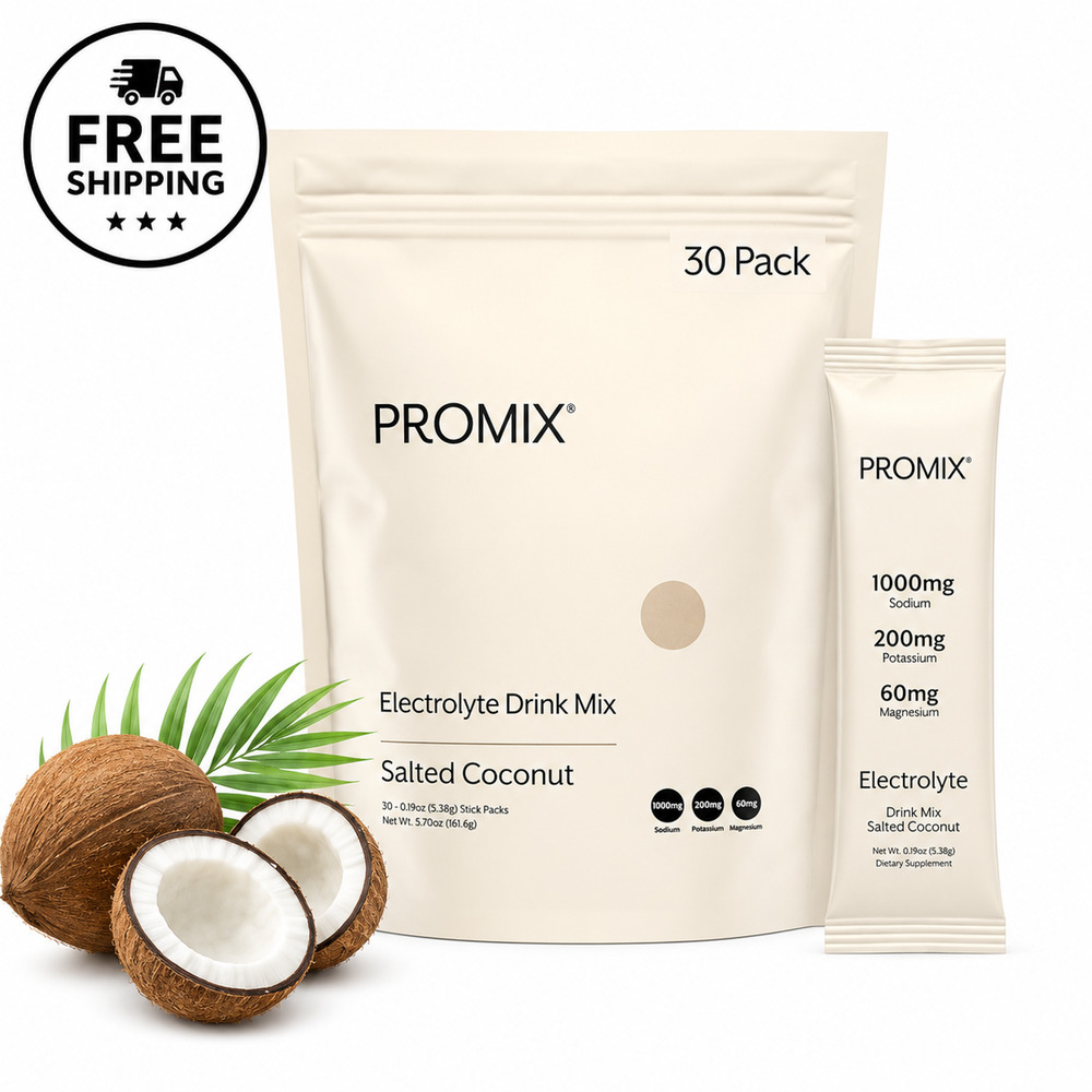 PROMIX Electrolyte Drink Mix Salted Coconut 30 Stick Packs Hydration
